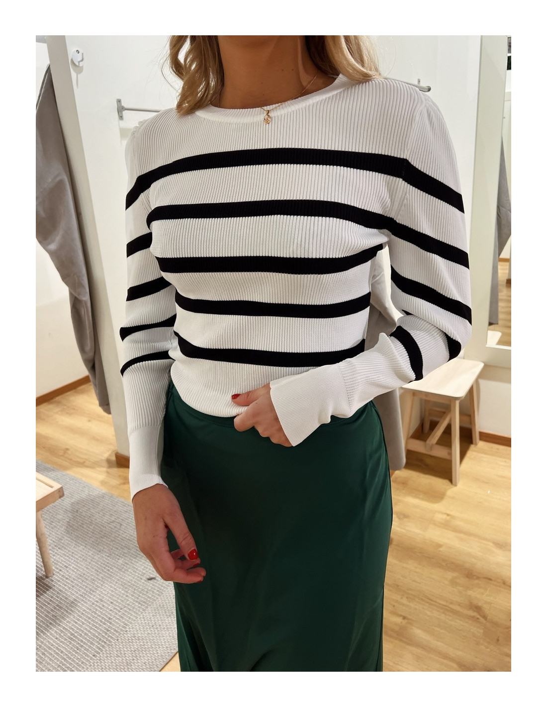 Onlsally Puff Pullover Blue Blizzard Stripe main image 0