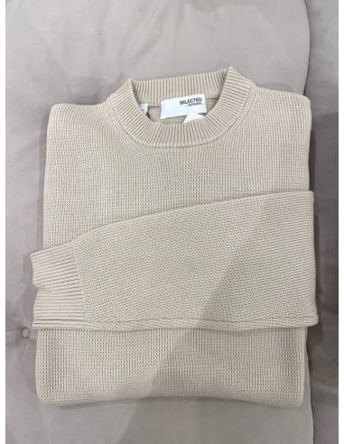 SLHDANE LS KNIT STUCTURED CREW NECK NOOS