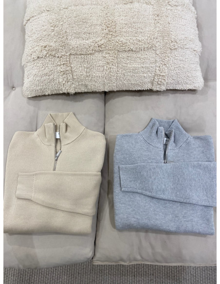 SLHDANE LS KNIT STRUCTURED HALF ZIP NOOS