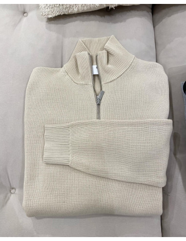 SLHDANE LS KNIT STRUCTURED HALF ZIP NOOS