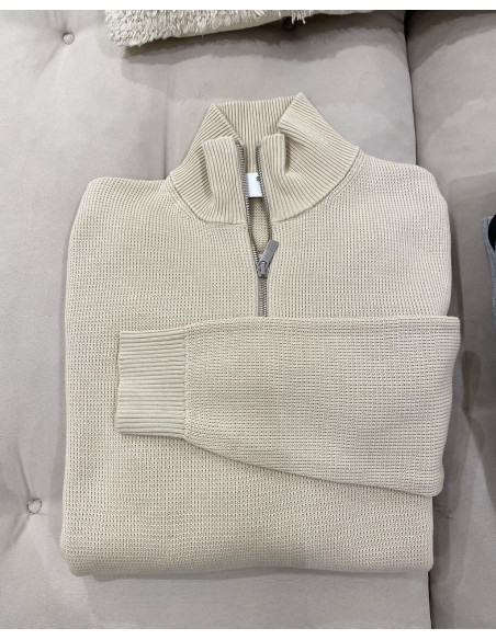 SLHDANE LS KNIT STRUCTURED HALF ZIP NOOS