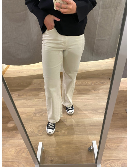 VMTESSA HR WIDE JEANS ECRU