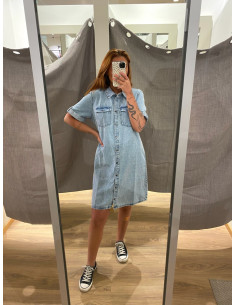 VMJENNIE SS SHORT DENIM DRESS