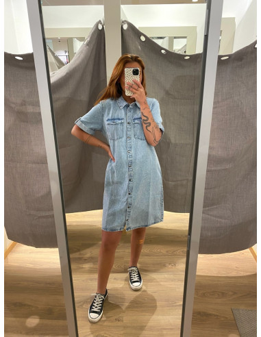 VMJENNIE SS SHORT DENIM DRESS