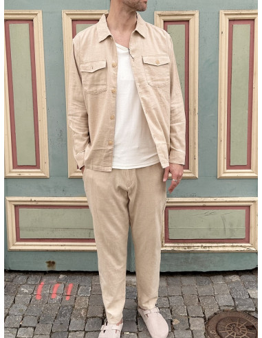 SLH172-SLIMTAPE BRODY LINEN PANT NOOS