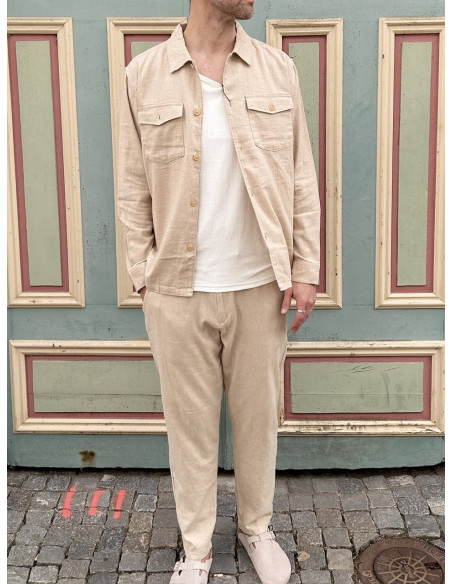 SLH172-SLIMTAPE BRODY LINEN PANT NOOS