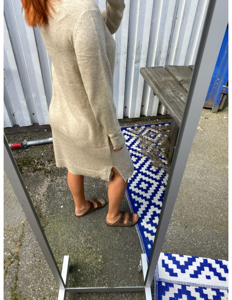 VIRIL CREW NECK L/S MIDI DRESS