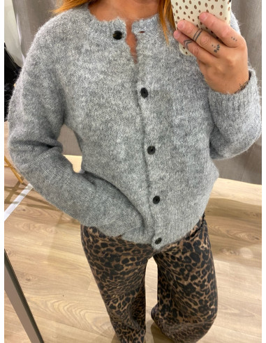 VMNOVAH LS O-NECK BUTTON CARDI