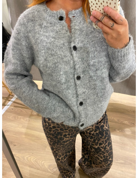 VMNOVAH LS O-NECK BUTTON CARDI