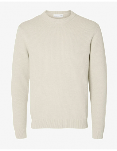 SLHDANE LS KNIT STUCTURED CREW NECK NOOS