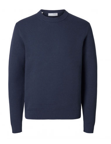 SLHDANE LS KNIT STUCTURED CREW NECK NOOS