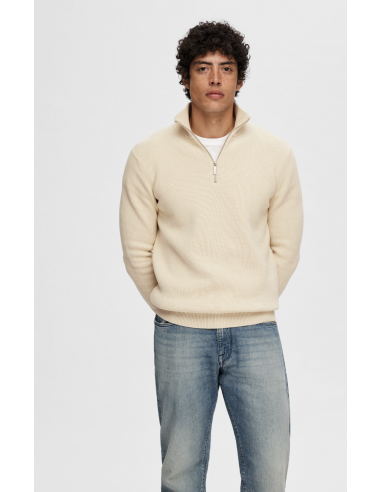 SLHDANE LS KNIT STRUCTURED HALF ZIP NOOS