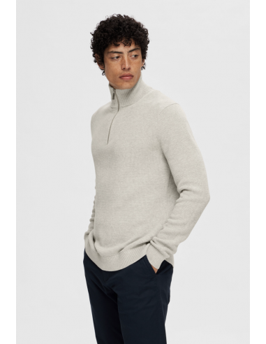 SLHDANE LS KNIT STRUCTURED HALF ZIP NOOS