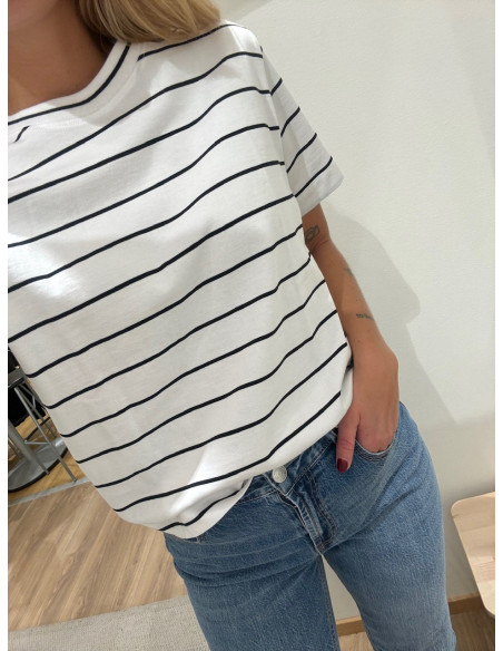 SLFESSENTIAL SS STRIPED BOXY TEE NOOS