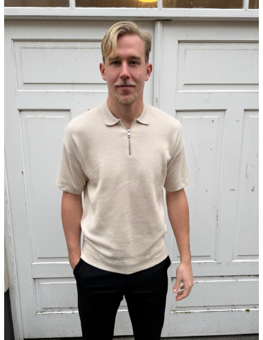 JJTROY KNIT ZIP POLO