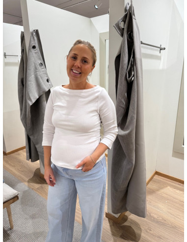 JXFIFI STR 3/4 BOATNECK TOP
