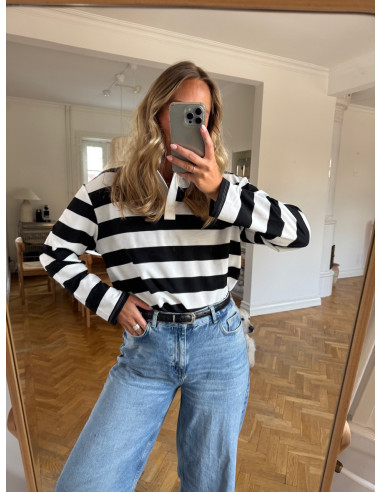 VMPERNILLE LS STRIPED POLO TEE