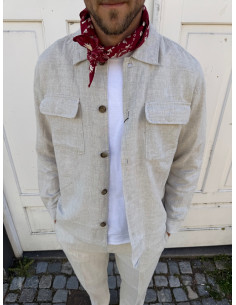 SLH-LEROY LINEN BLEND OVERSHIRT LS NOOS 2