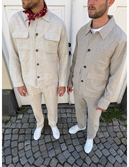 SLH-LEROY LINEN BLEND OVERSHIRT LS NOOS