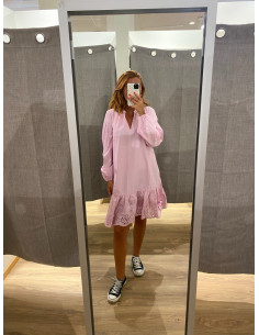 VIKELLY V-NECK L/S SHORT DRESS 2