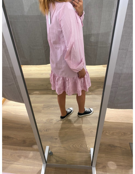 VIKELLY V-NECK L/S SHORT DRESS