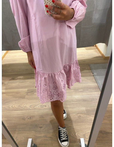 VIKELLY V-NECK L/S SHORT DRESS