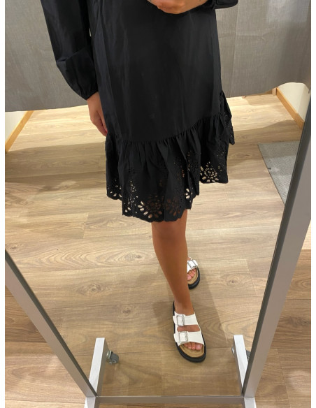 VIKELLY V-NECK L/S SHORT DRESS