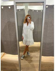 VIKELLY V-NECK L/S SHORT DRESS 2