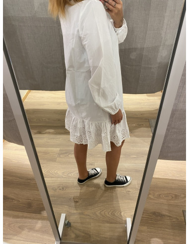 VIKELLY V-NECK L/S SHORT DRESS