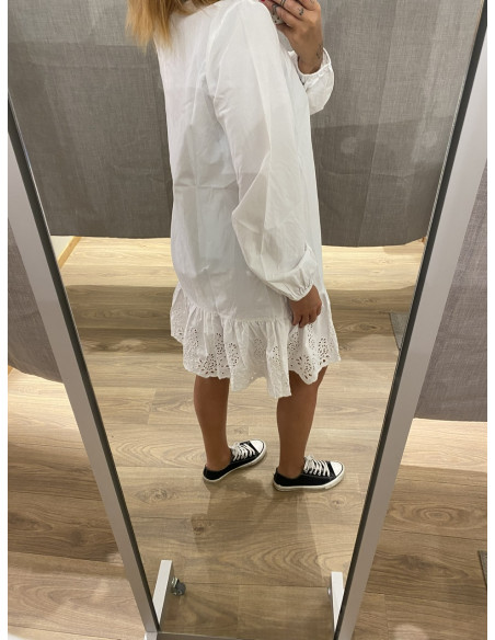 VIKELLY V-NECK L/S SHORT DRESS