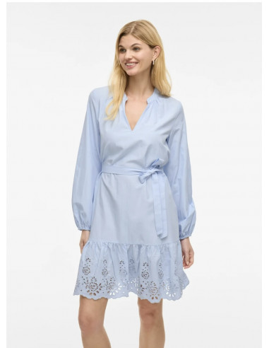 VIKELLY V-NECK L/S SHORT DRESS