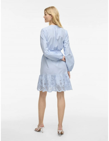 VIKELLY V-NECK L/S SHORT DRESS