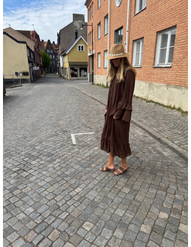 OBJGINA L/S RE V-NECK MIDI DRESS SS DIV