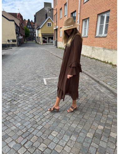 OBJGINA L/S RE V-NECK MIDI DRESS SS DIV