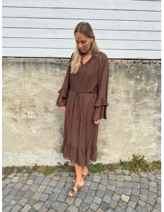 OBJGINA L/S RE V-NECK MIDI DRESS SS DIV