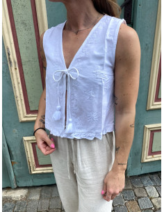 ONLJAKIRI LINEN S/L EMB VEST