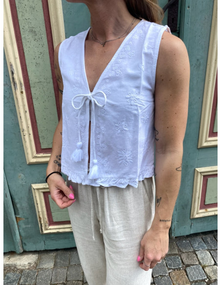 ONLJAKIRI LINEN S/L EMB VEST