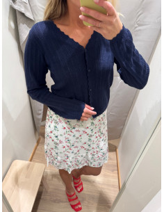 VMLUXLIGHT POINTELLE LS V-NECK CARDIGAN 2