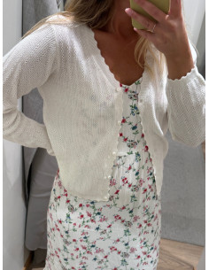 VMLUXLIGHT POINTELLE LS V-NECK CARDIGAN 2