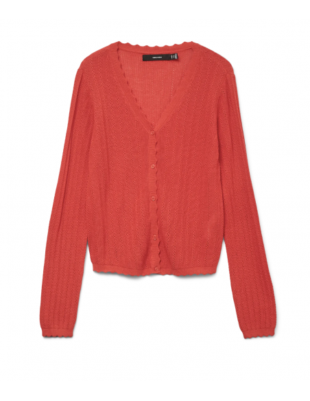 VMLUXLIGHT POINTELLE LS V-NECK CARDIGAN