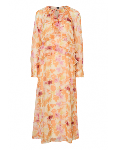 PCCLARA LS LONG V-NECK DRESS