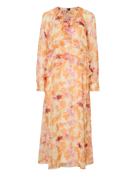 PCCLARA LS LONG V-NECK DRESS