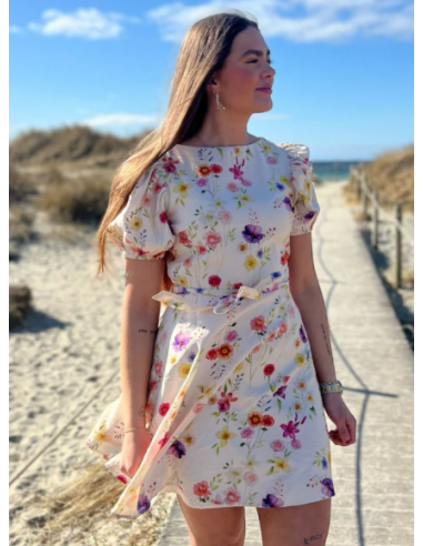 VIALINIA BOATNECK 2/4 SHORT DRESS