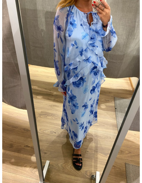 PCCLARA LS LONG V-NECK DRESS