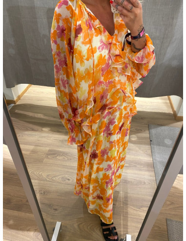 PCCLARA LS LONG V-NECK DRESS