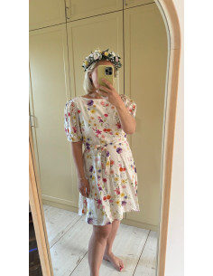 VIALINIA BOATNECK 2/4 SHORT DRESS