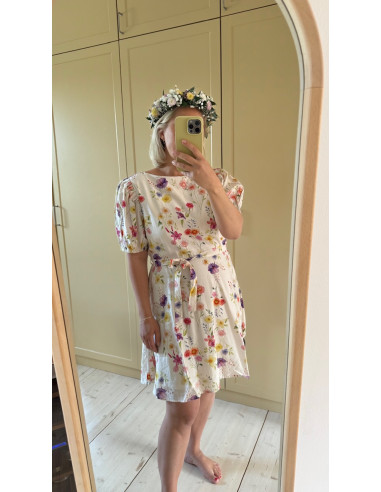 VIALINIA BOATNECK 2/4 SHORT DRESS