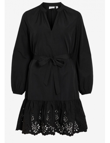 VIKELLY V-NECK L/S SHORT DRESS