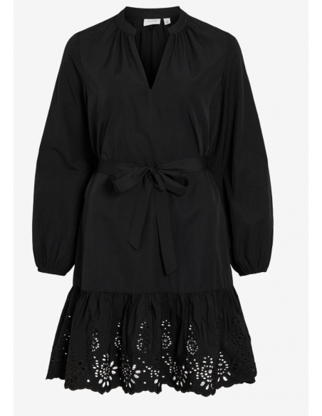 VIKELLY V-NECK L/S SHORT DRESS