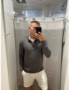 SLHBERG LS HALF ZIP POLO